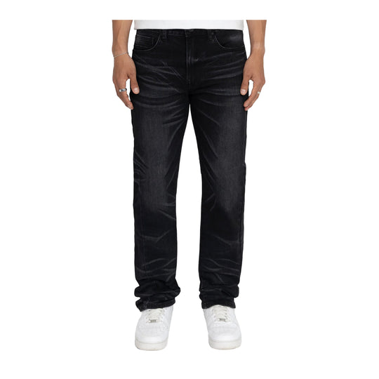 Smoke Rise Mens Essential Vintage Washed Straight Jeans JP26F233-OBSBK Obsidian Black