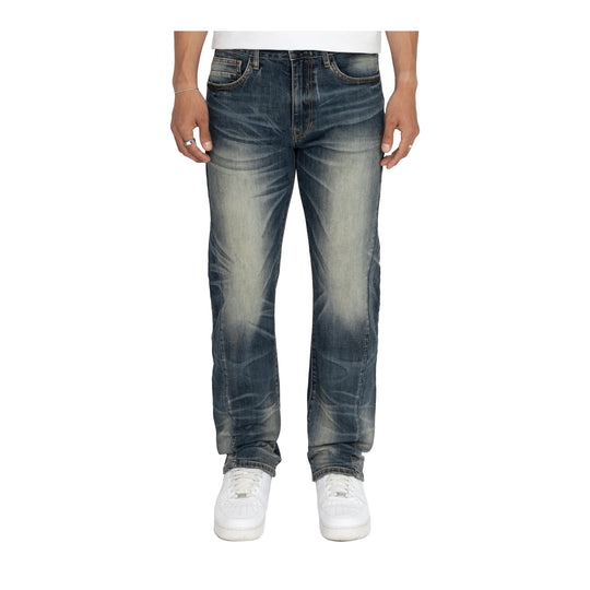 Smoke Rise Mens Essential Vintage Washed Straight Jeans JP26F233-SITBL Sitka Blue
