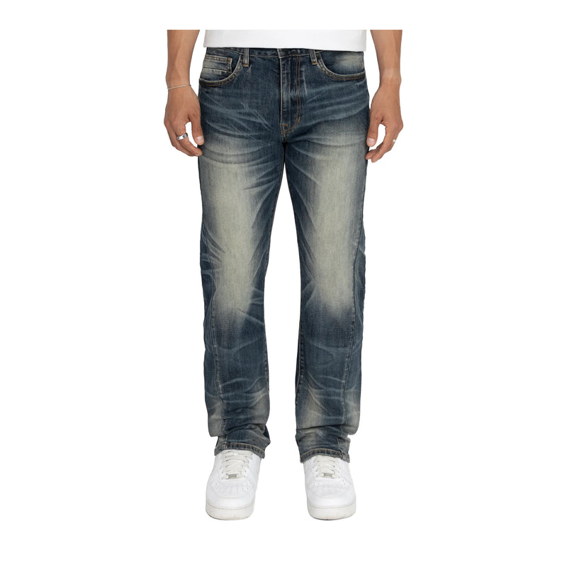 Smoke Rise Mens Essential Vintage Washed Straight Jeans JP26F233-SITBL Sitka Blue