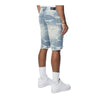 Smoke Rise Mens Rip &Repair Cargo Shorts JS24131 Bergen Blue