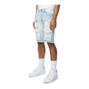 Smoke Rise Mens Rip &Repair Cargo Shorts JS24131 Santorini Blue