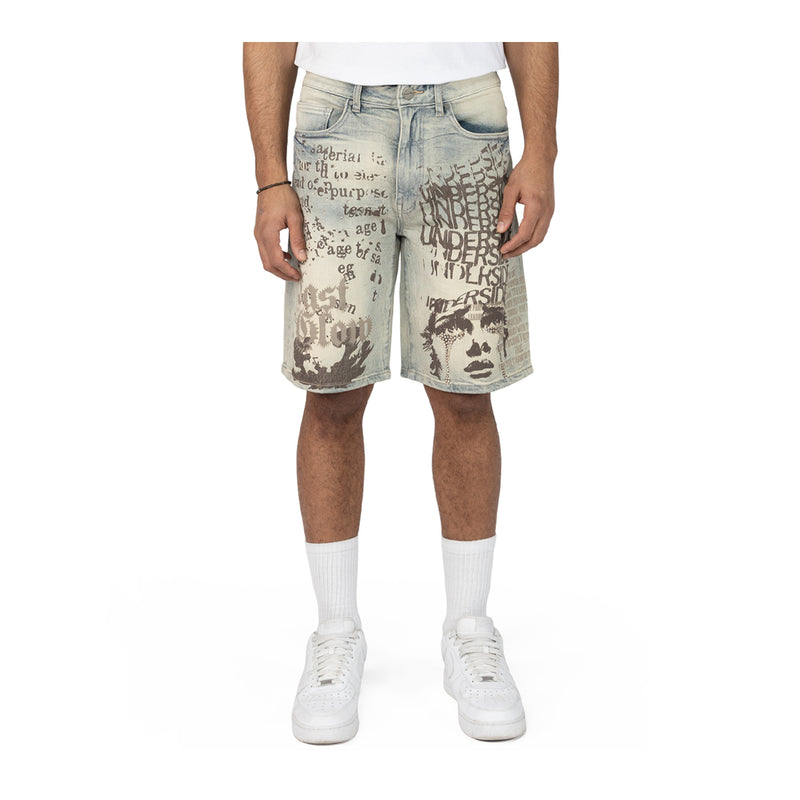 Smoke Rise Mens Fashion Jean Shorts JS25217-B85 Henry Bl