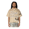 Smoke Rise Mens Oversized Crop P.Twill Button Front Shirt WH25286-Z20 Sesame