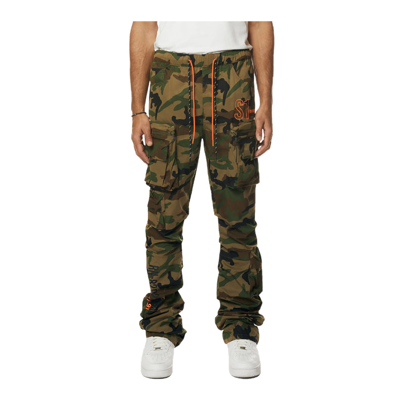 Smoke Rise Mens Utility Nylon Stacked Cargo Pants WP24287-NA Wood Camo