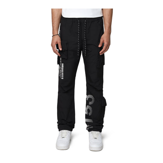 Smoke Rise Mens Multi Windbreaker Cargo Pants WP25584-120 Black