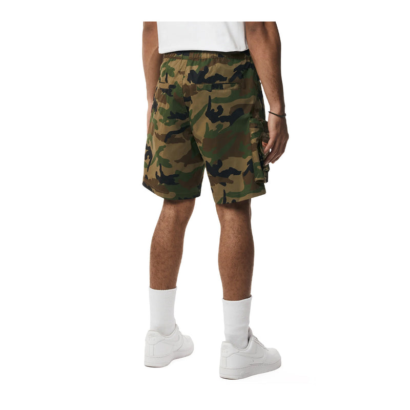 Smoke Rise Mens Utility Nylon Cargo Shorts WS24283 Wood Camo