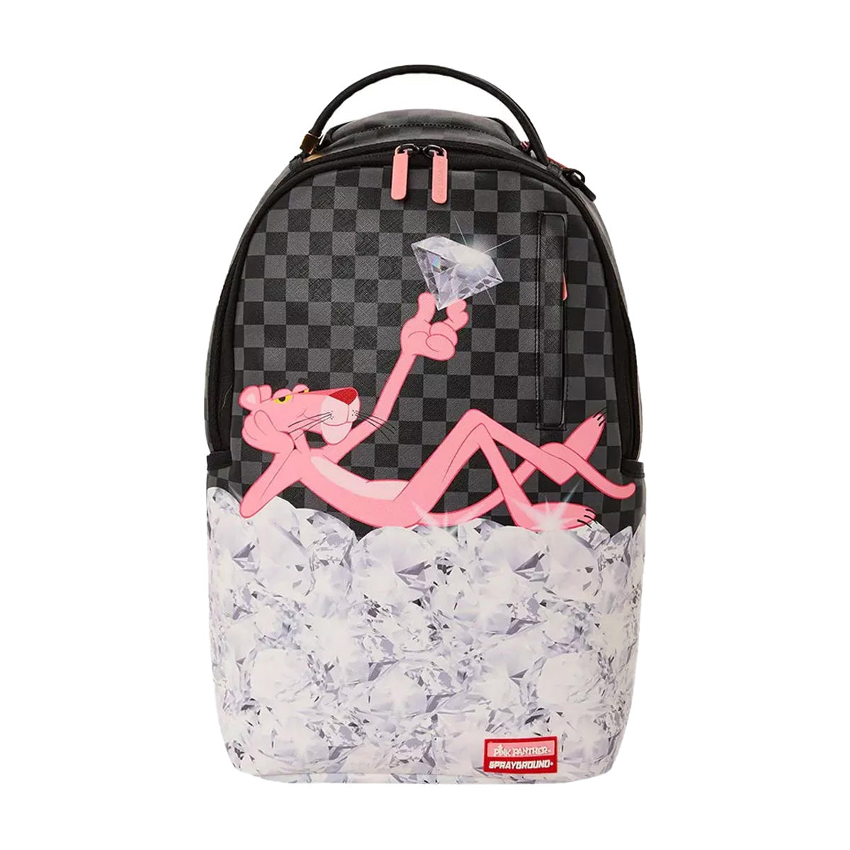 Sprayground Unisex Pink Panther Stacked Diamonds DLXSV Backpack