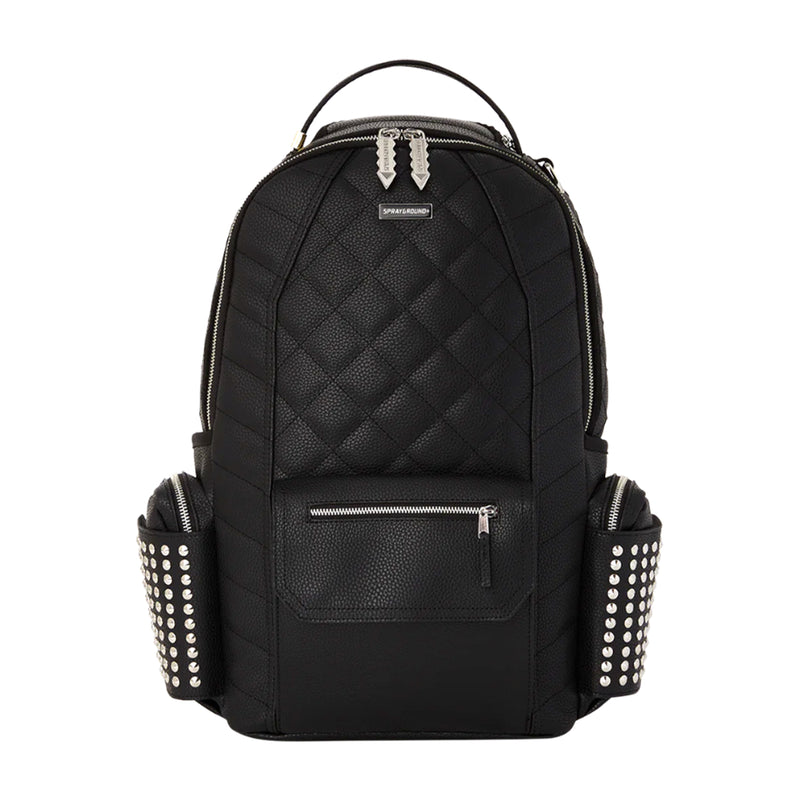 black leather sprayground backpack Sprayground Unisex Black Biker Quilt Cargo Backpack 910B5417NSZ Black/– Premium Lounge NY
