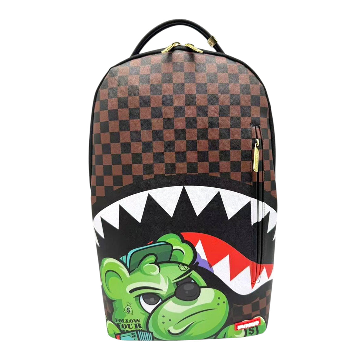 Money Shark Face Backpack Sprayground Powder Shark White Backpack