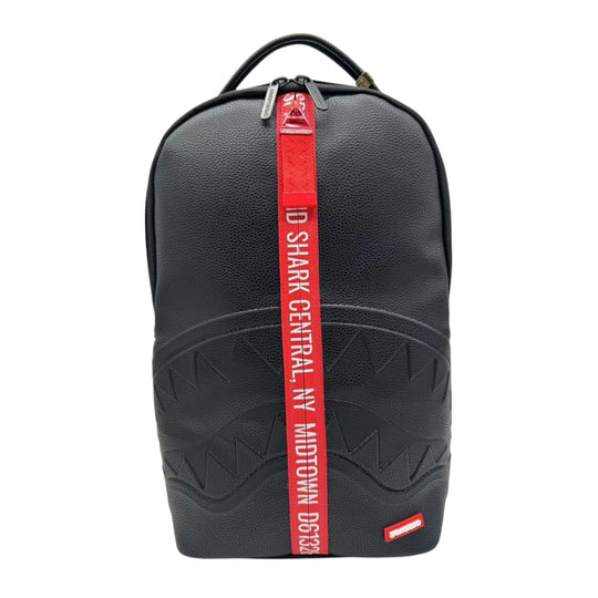 Sprayground Unisex Shark Central Next Stop Zip DLXSV Backpack 910B6210NSZ Black/Red