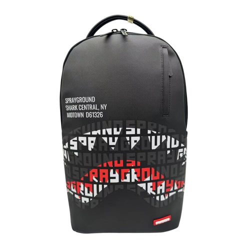 Sprayground Unisex Shark Central Infinity Mouth DLXSV Backpack 910B6251NSZ Black/Red