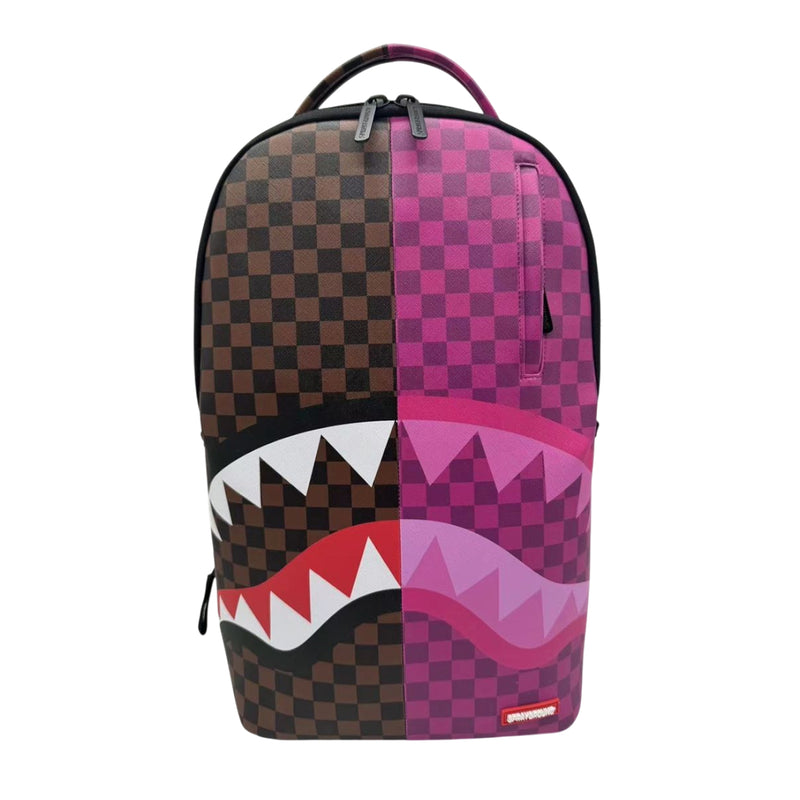 Sprayground Unisex Split Sip Pink Check DLXSV Backpack 910B6286NSZ Check/Pink