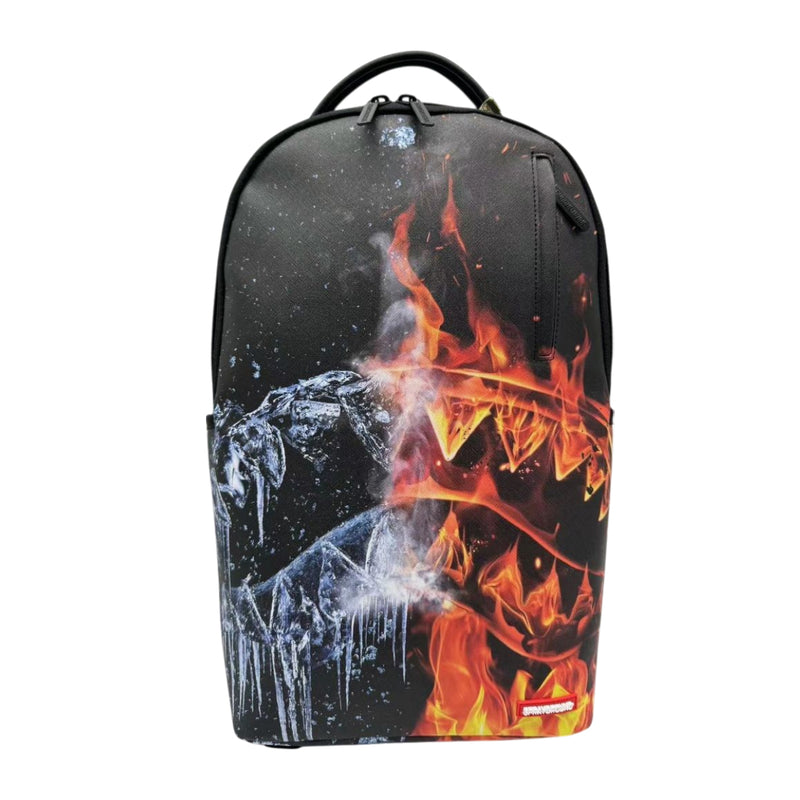 Sprayground Unisex Fire & Ice Shark DLXSV Backpack 910B6753NSZ Black/Multicolor