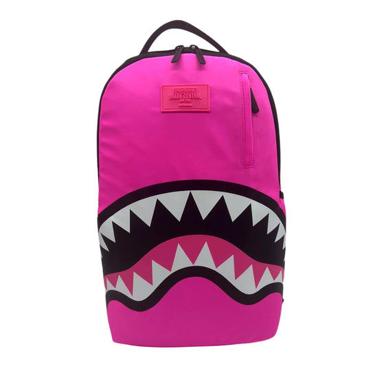 Sprayground Unisex Shark Central Nylon Hot Pink Backpack 910B7088NSZ Hot Pink/Black