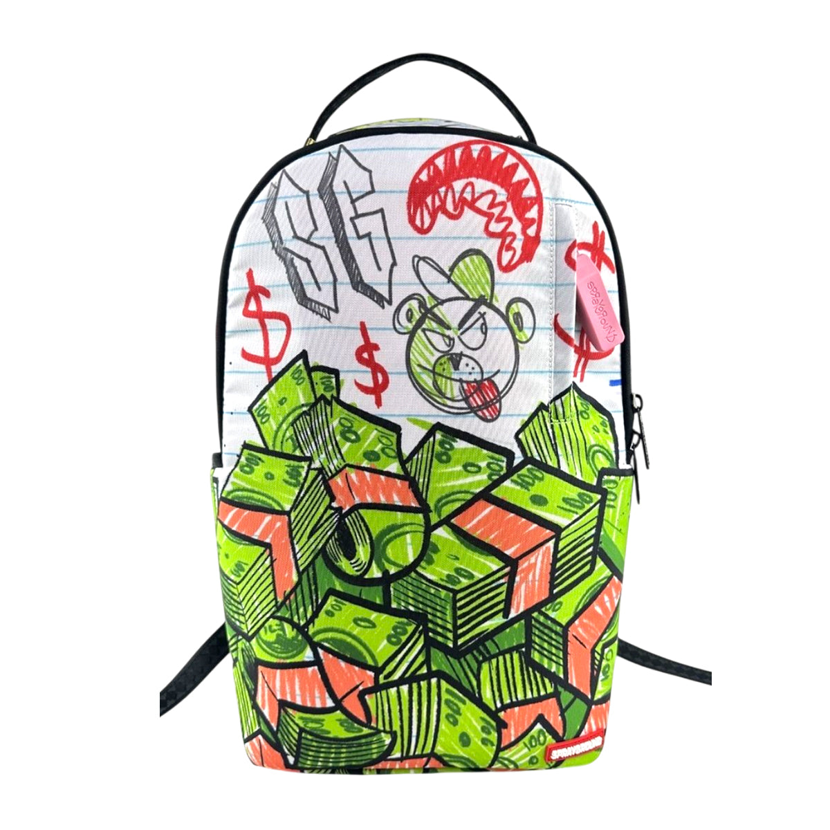 Sprayground Unisex Scribble Money DLXR Backpack 910B7108NSZ White