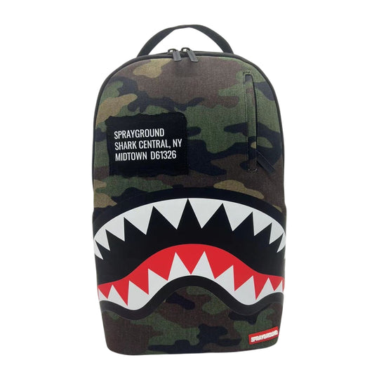 Sprayground Unisex Shark Central Camo DLXS Backpack 910B7163NSZ Camo/Black
