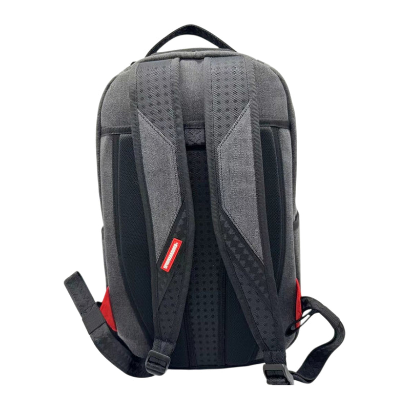 Sprayground Unisex Shark Central Denim Backpack 910B7165NSZ Black/Red