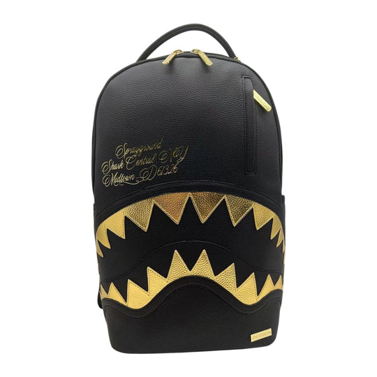 Sprayground Unisex Shark Central Gold DLXSV Backpack 910B7166NSZ Black/Gold
