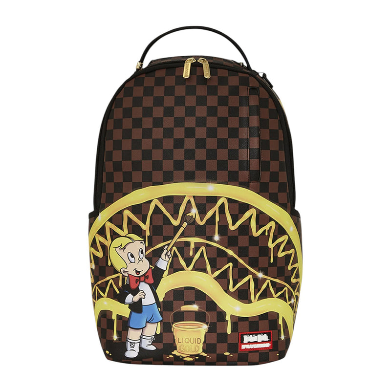 Sprayground Unisex Richie Rich Gold Sharkmouth DLXSV Backpack 910B7257NSZ Brown/Multicolor