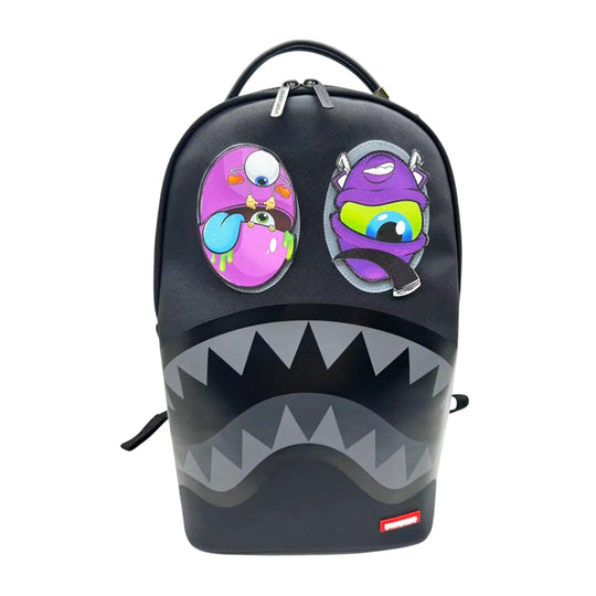 Sprayground Unisex Black Removable Eyes DLXSV Backpack 910B7556NSZ Black/Grey