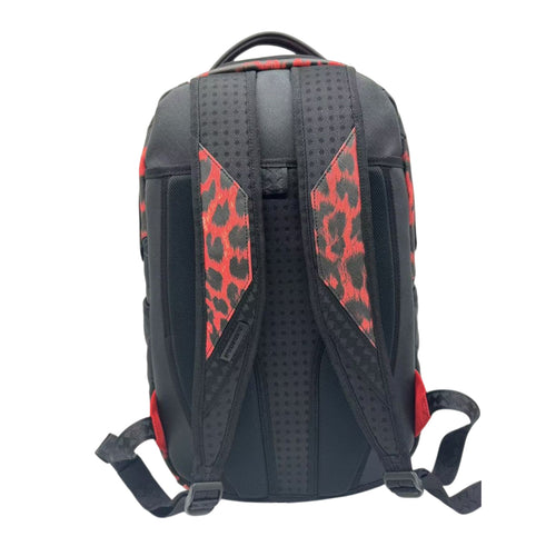 Sprayground Unisex Red Leopard Puffer DLX Backpack 910B7629NSZ Red/Black