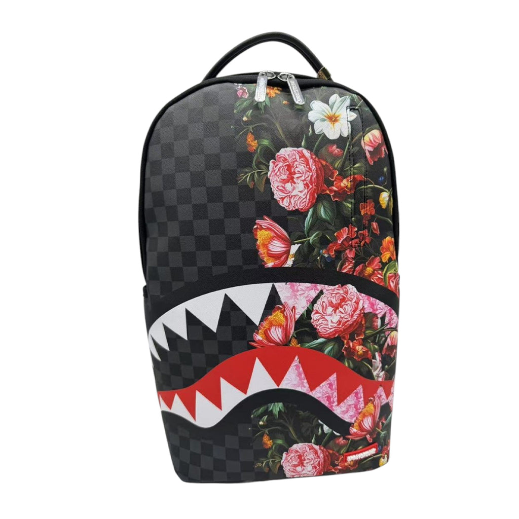 Sprayground Unisex Split Pink Floral Check DLXSV Backpack
