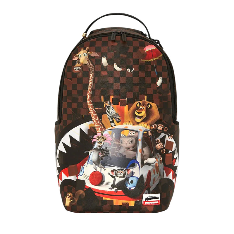 Sprayground Unisex Madagascar Checker Smash DLXSV Backpack 910B7681NSZ Brown/Black