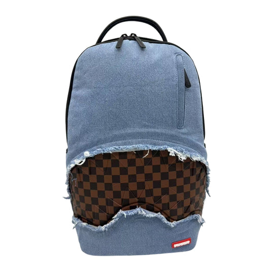 Sprayground Unisex Denim Shark Bite DLXSV Backpack 910B7685NSZ Blue/Brown