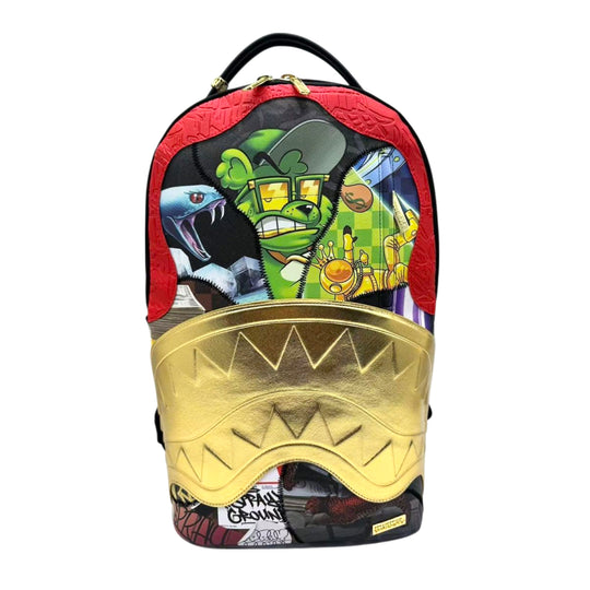 Sprayground Unisex 15 Years Gold And Spliced DLXV Backpack 910B7778NSZ Multicolor