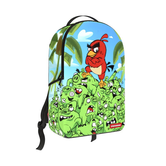 Sprayground Unisex Pig Pile Angry Birds Backpack 910B7796NSZ Green/Blue