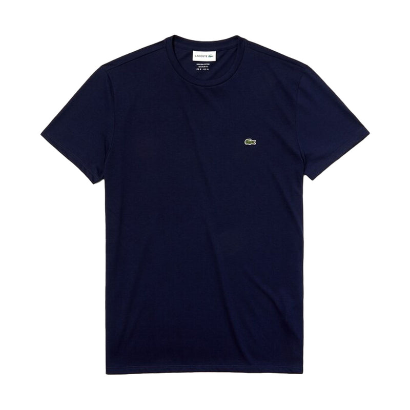Lacoste Mens Pima Cotton Crew Neck T-Shirt TH6709-166 Navy Blue