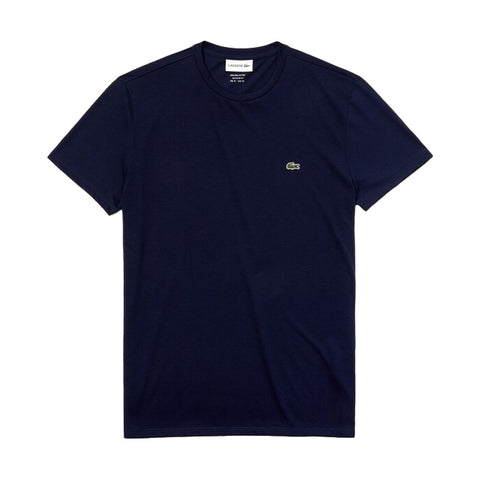 Tシャツ・カットソー Lacoste Men's Crew Neck T-Shirt Navy TH6709-166 Lacoste Mens Crew Neck Pima Cotton Jersey T-shirt Navy Blue