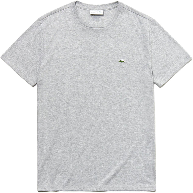 Lacoste Mens Pima Cotton Silver Chine T-Shirt Lounge NY Premium Neck | TH6709-CCA Crew