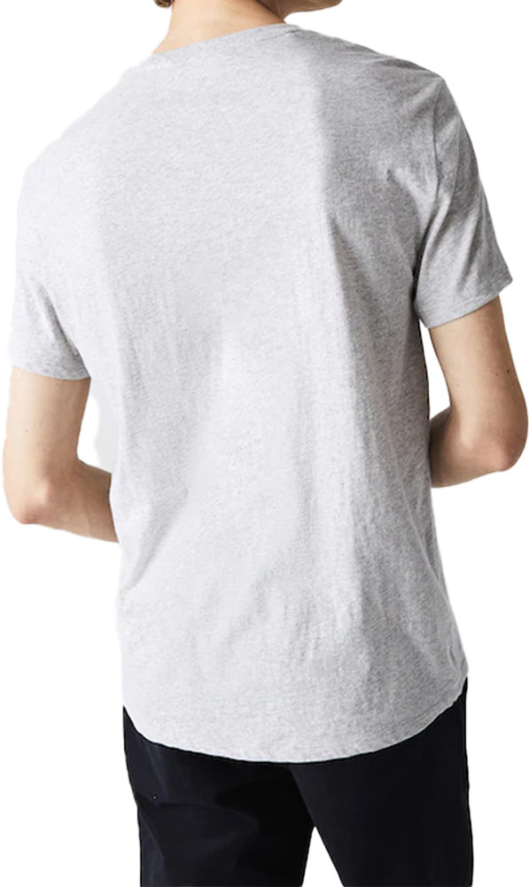 Lacoste Mens Pima Cotton Crew Neck T-Shirt TH6709-CCA Silver Chine |  Premium Lounge NY
