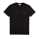 Lacoste Mens Pima Cotton V-Neck T-Shirt TH6710-031 Black