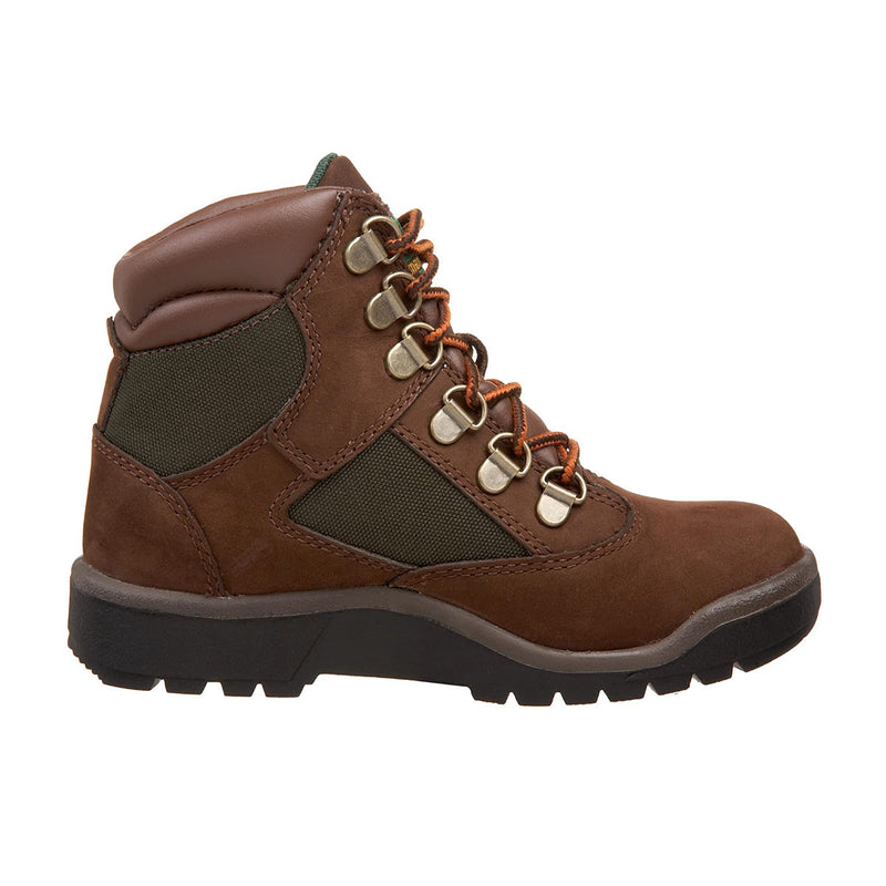 Timberland Kids 6" Fabric Beef & Broccoli Waterproof Field Boots Nubuck 44792 Brown/Olive