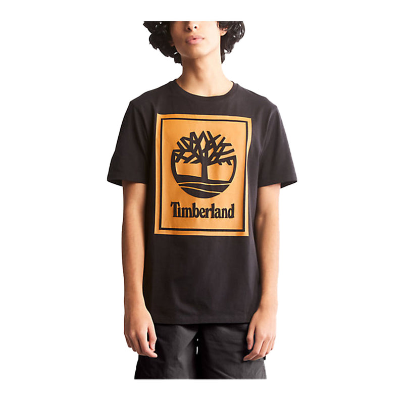 Timberland Mens Ss Stack L Crewneck T-Shirt TB0A2AJ1-P56 Black/wheat