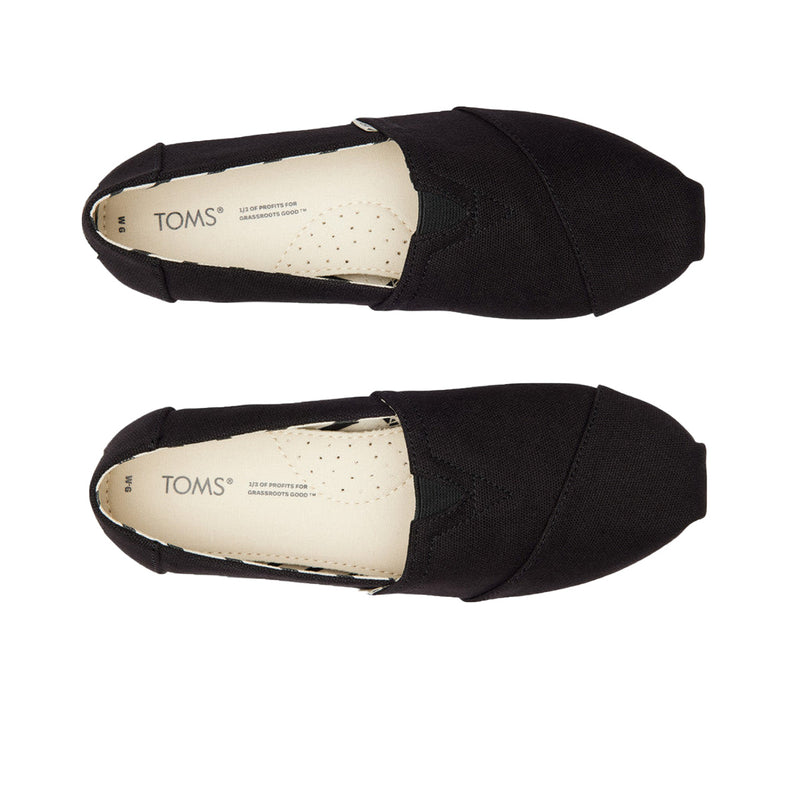 Toms Womens Alpargata Canvas Classic Flats 001001B07 Black