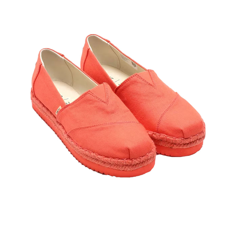 Toms Womens Alpargata Platform Rope Persimmon Heritage Canvas Espadrille Flats 10013499 Persimmon