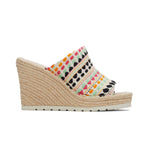 Toms Womens Monica Mule Wedge Heels 10018191 Natural Global Woven