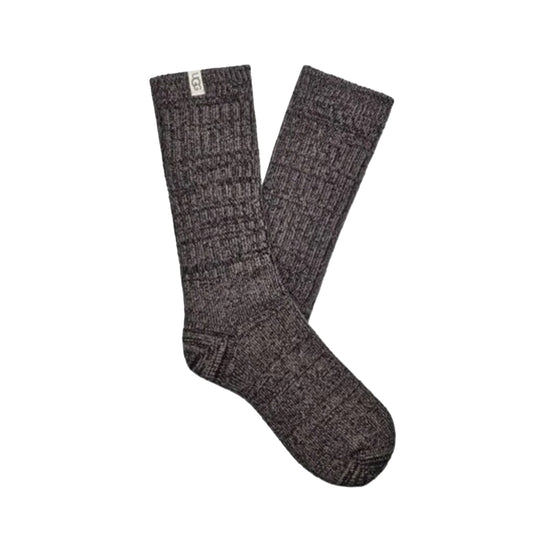 UGG Womens Rib Knit Slouchy Crew Socks 1014832-GRB Grey/Black