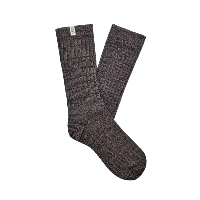 UGG Womens Rib Knit Slouchy Crew Socks 1014832-GRB Grey/Black