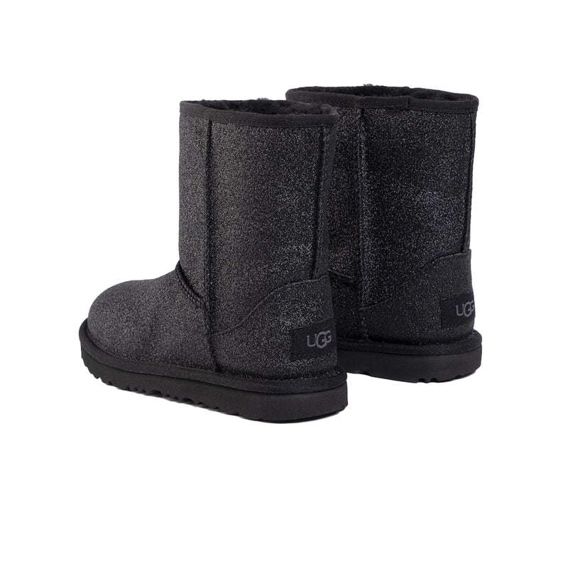 UGG Kids Classic Short II Glitter Boots 1111852K-BLK Black