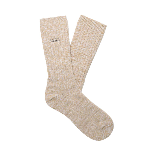 UGG Mens Trey Rib Knit Crew Socks 1115893-WPPP White Pepper