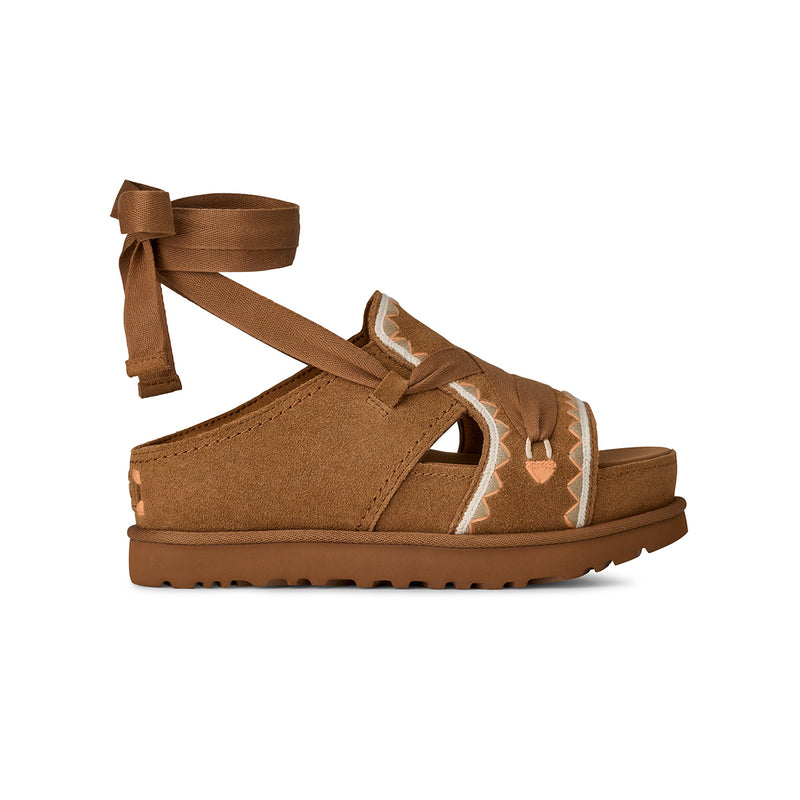 UGG Womens Goldenstar Hi Artistitch Sandals 1175133-CHMU Chestnut Multicolor