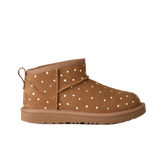 UGG Kids Classic Ultra Mini Shiny Dots Boots 1180422K-CHE Chestnut