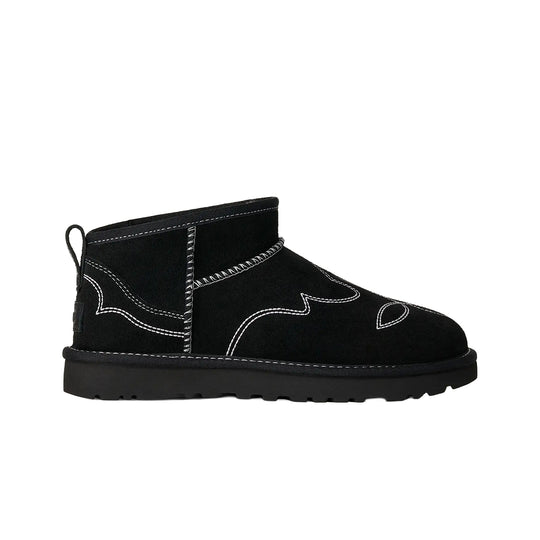 UGG Womens Classic Ultra Mini Western Boots 1180628-BLK Black