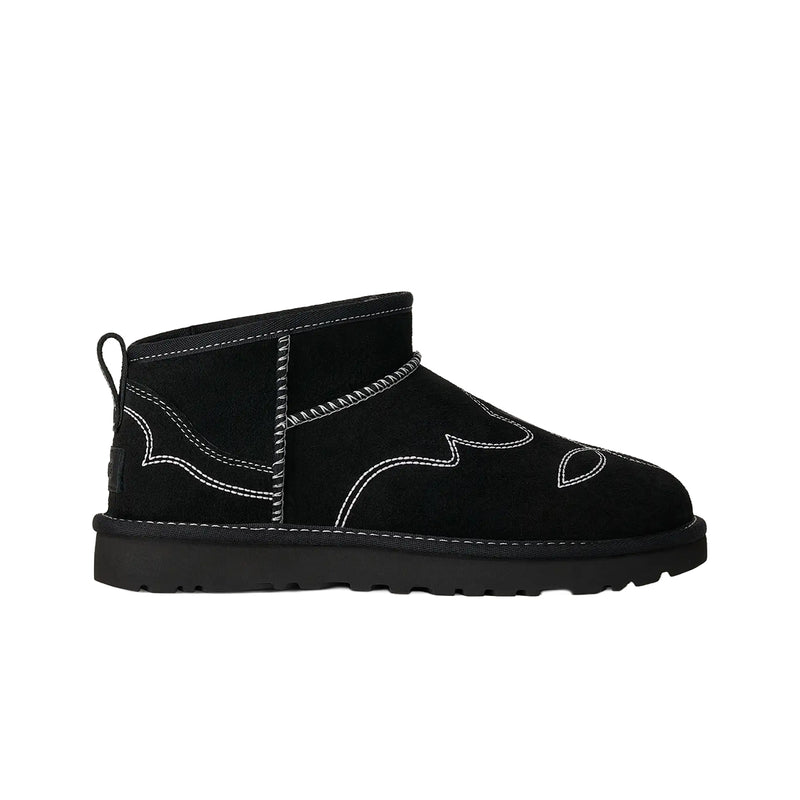 UGG Womens Classic Ultra Mini Western Boots 1180628-BLK Black
