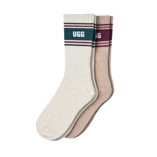 UGG Womens Jedlyn Varsity 2 Pack Crew Socks 1181410-SWTRW Saltwater/Wild Grape