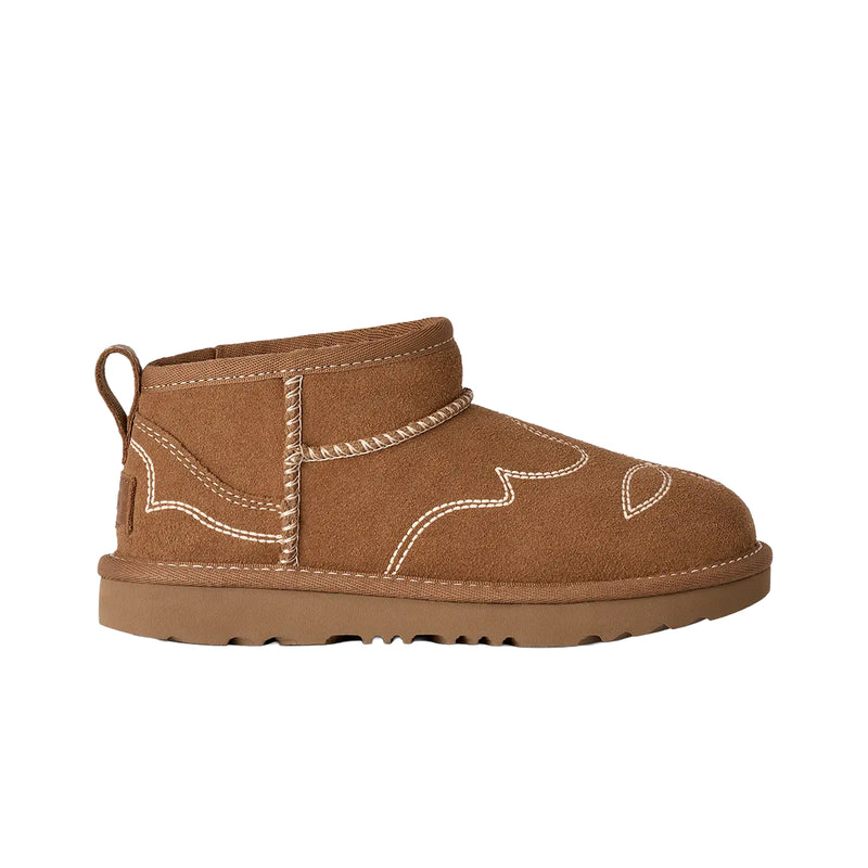 UGG Kids Classic Ultra Mini Western Boots 1184371K-CHE Chestnut